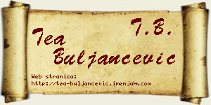 Tea Buljančević vizit kartica